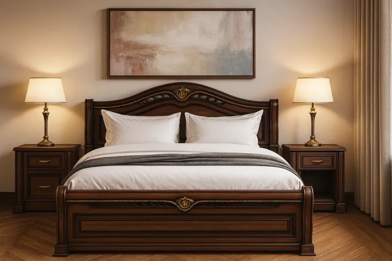 Classic King Size Teak Wood Bed with Box Storage (DB02)