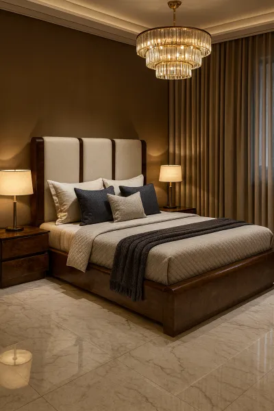 Modern King Size Teak Wood Bed with Box Storage (DB04)