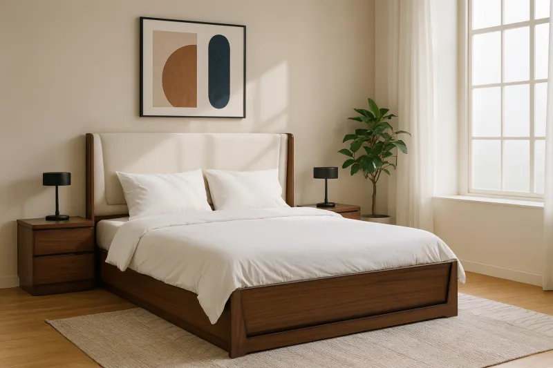 Traditional King Size Teak Wood Bed with Box Storage (DB05)