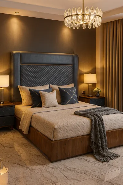 Premium King Size Teak Wood Bed with Box Storage (DB08)