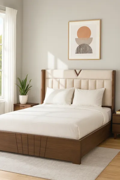 Heritage King Size Teak Wood Bed with Box Storage (DB09)