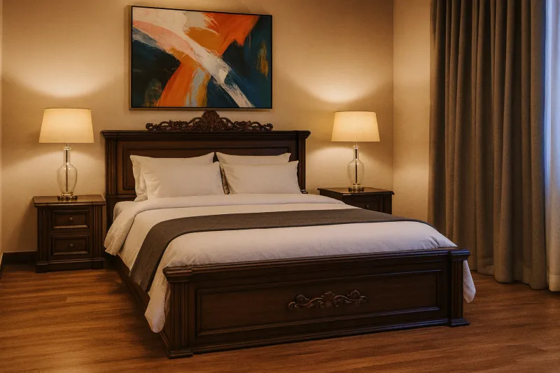 Designer King Size Teak Wood Bed with Box Storage (DB11)