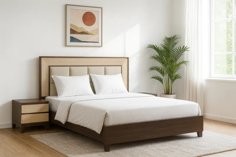 Exquisite King Size Teak Wood Bed with Box Storage (DB14)