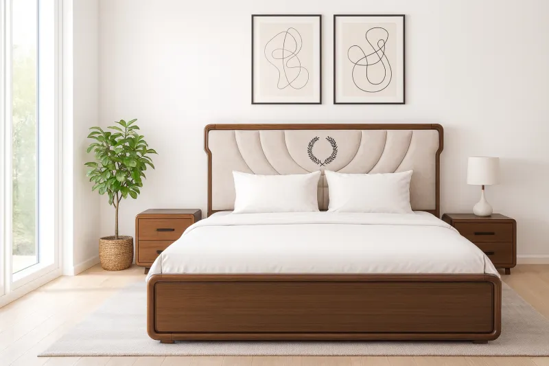 Regal King Size Teak Wood Bed with Box Storage (DB17)