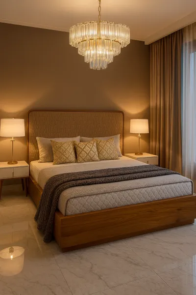 Sophisticated King Size Teak Wood Bed with Box Storage (DB18)