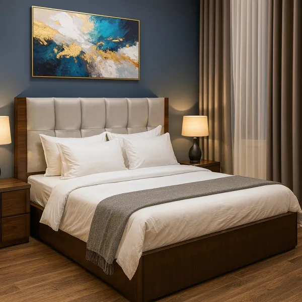 Elegant King Size Teak Wood Bed with Box Storage (DB29)