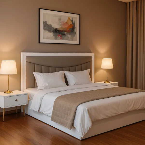 Premium Curved Engineered Wood Bed with Hydraulic Storage (DB44)