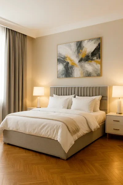 Modern Engineered Wood Bed with Hydraulic Storage (DB45)