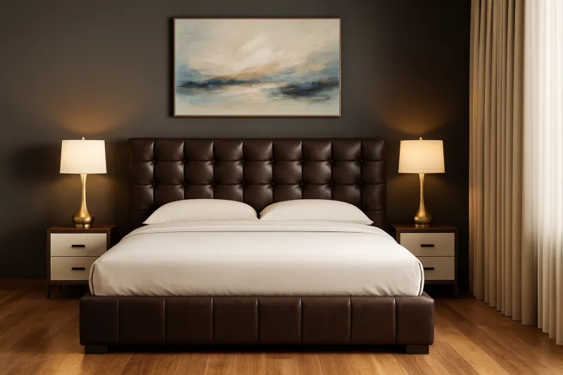 Modern Engineered Wood Bed with Hydraulic Storage (DB47)