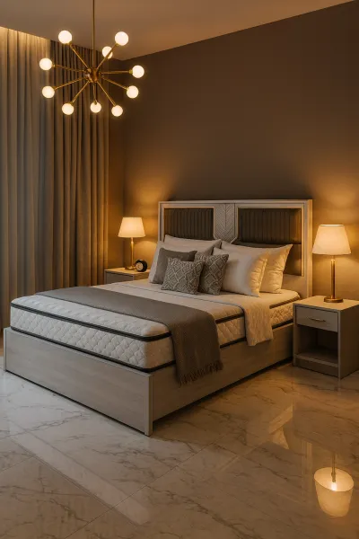 Modern Engineered Wood Bed with Hydraulic Storage (DB51)