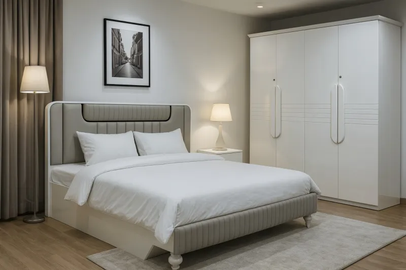 Modern Engineered Wood Bed with Hydraulic Storage (DB54)