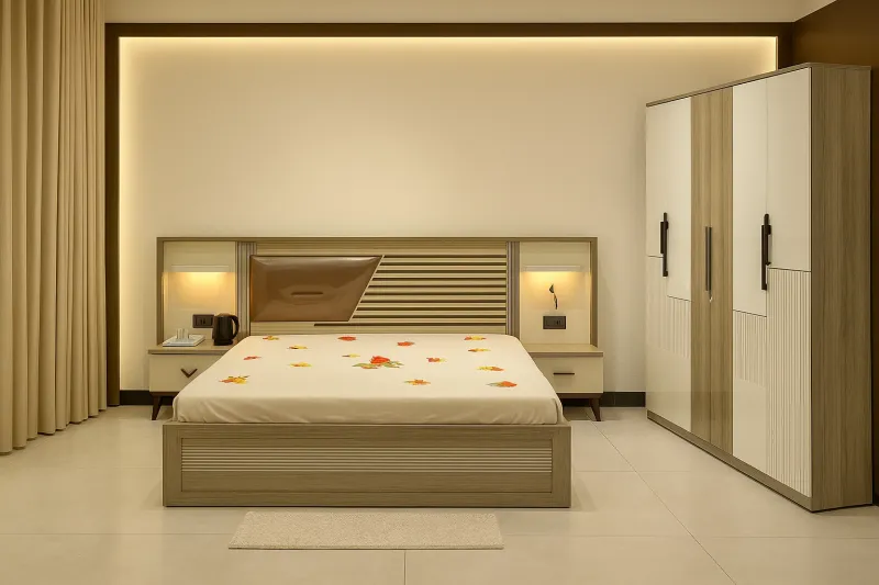 Engineered Wood Bed with Hydraulic Storage (DB66)