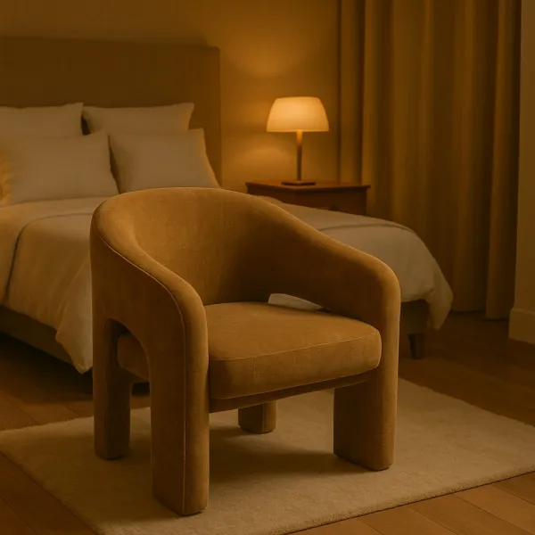 Modern Curved Bedroom Chair with Upholstery (DBC33)