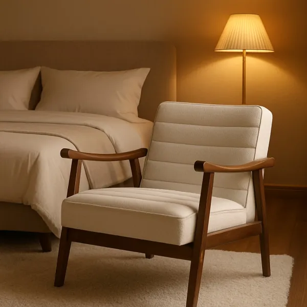 Elegant King Mild Steel Bedroom Chair with Upholstery (DBC39)