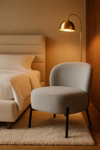 Contemporary King Mild Steel Bedroom Chair with Upholstery (DBC40)