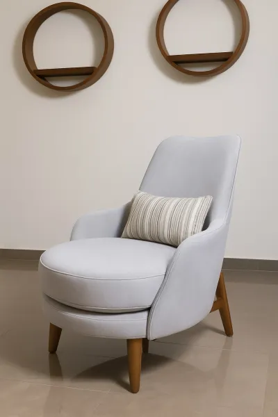 Modern Ash Wood Bedroom Chair with Upholstery (DBC46)