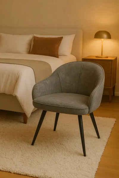 Modern King Mild Steel Bedroom Chair with Upholstery (DBC47)