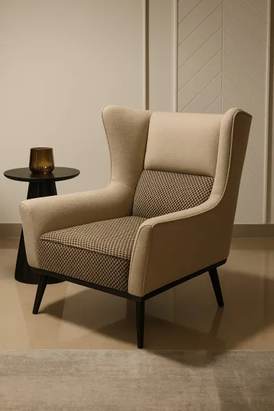 Modern Ash Wood Bedroom Chair with Upholstery (DBC49)