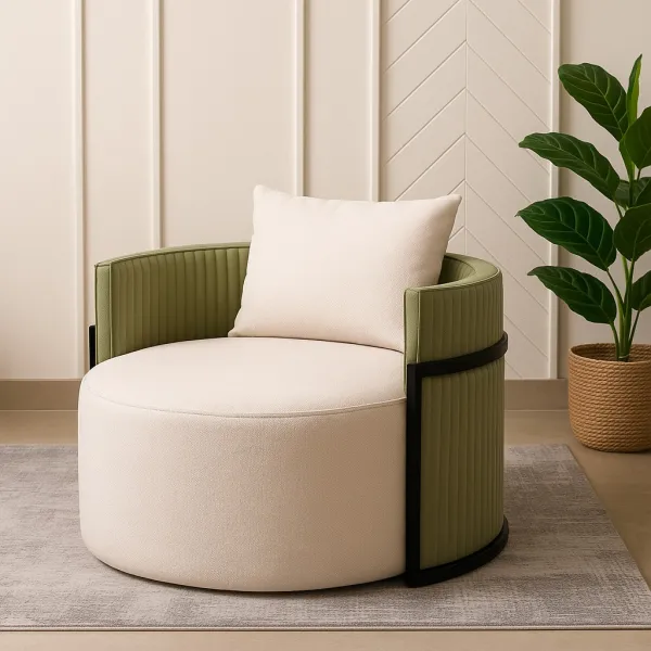 Premium Curved Bedroom Chair with Upholstery (DBC48)