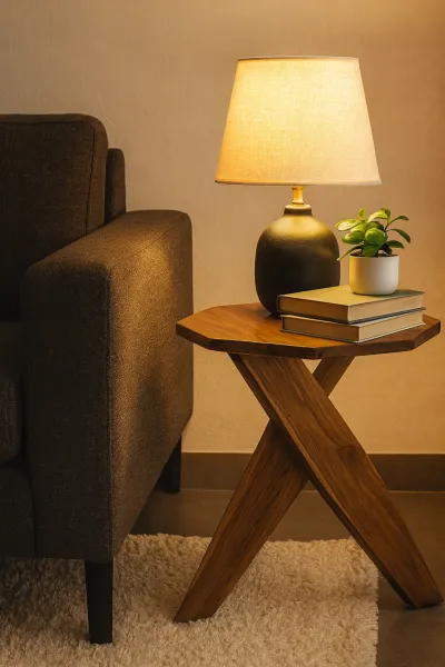 Teak Wood Side Table (DU02)