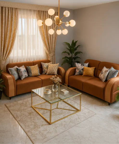 Modern 3+2 Seater Sofa Set with Upholstery (DS05)