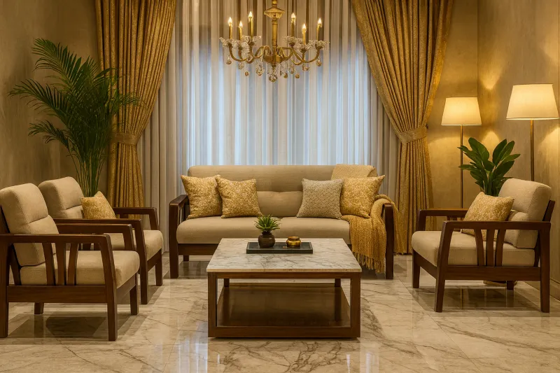 Minimalist 3+2+1 Seater Sofa Set with Upholstery (DS09)