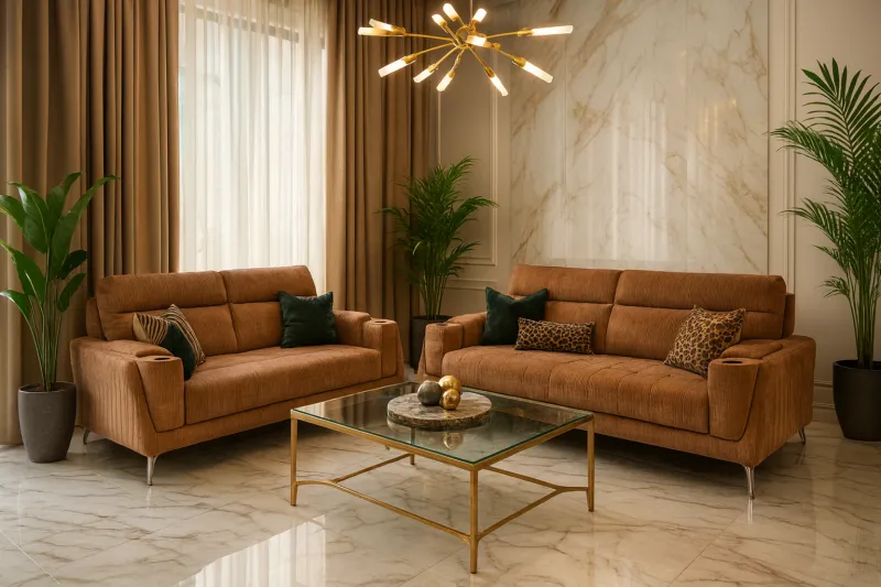 Modern 3+2 Seater Sofa Set with Upholstery (DS19)