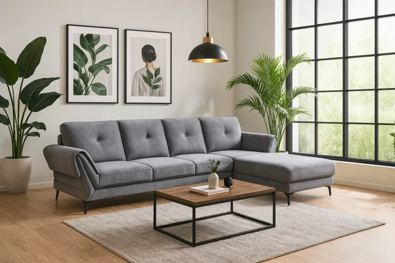 Modern Curved Mild Steel 3 Seater And Laudger with Upholstery (DS22)