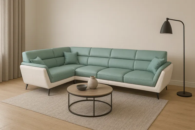 Modern L-Shape Sofa with Upholstery (DS23)