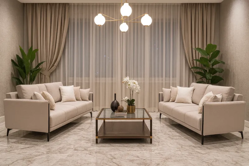 Contemporary 3+2 Seater Sofa Set with Upholstery (DS27)