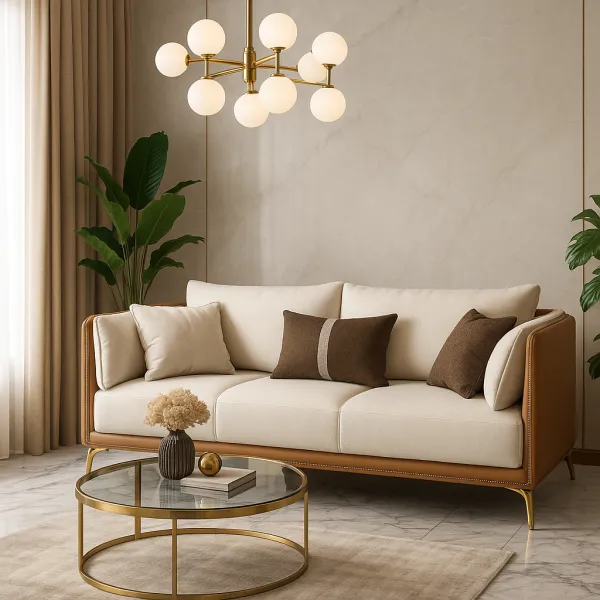 Modern 3+2 Seater Mild Steel 3+2+2 Sofa Set with Upholstery (DS30)