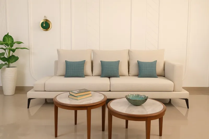 Modern 3+3 Seater Mild Steel 3+3 Sofa Set with Upholstery (DS34)