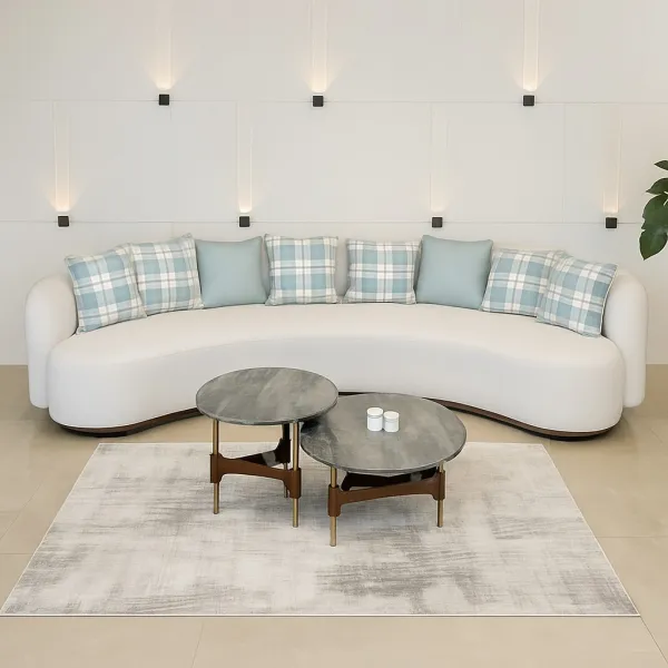 Contemporary Curved Sofa with Upholstery (DS37)