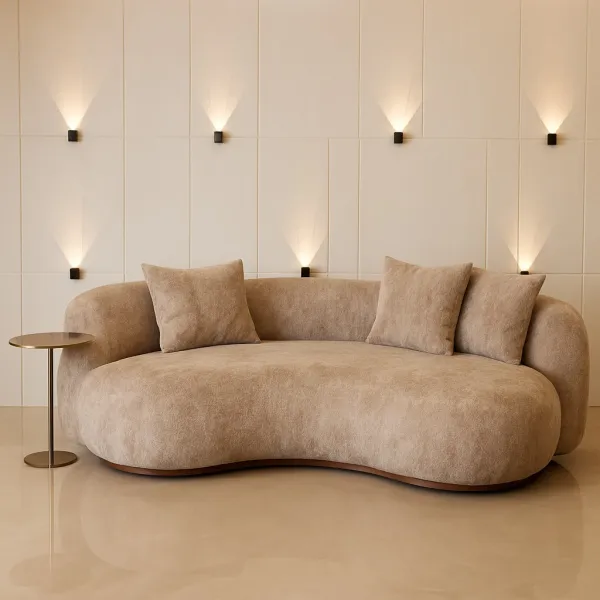 Modern Curved Mild Steel Sofa with Upholstery (DS39)