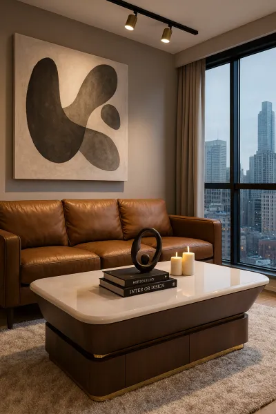 Modern Center Table with Marble Top (DCT06)