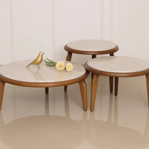 Modern Nesting Tables with Marble Top (DCT23)