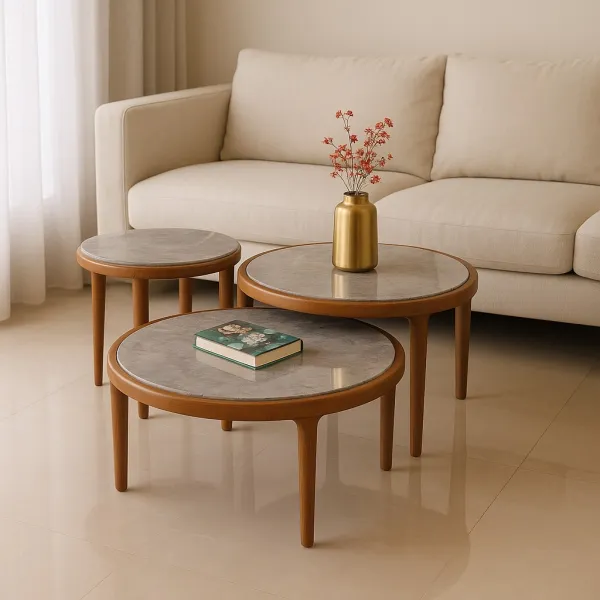 Modern Nesting Tables with Marble Top (DCT29)