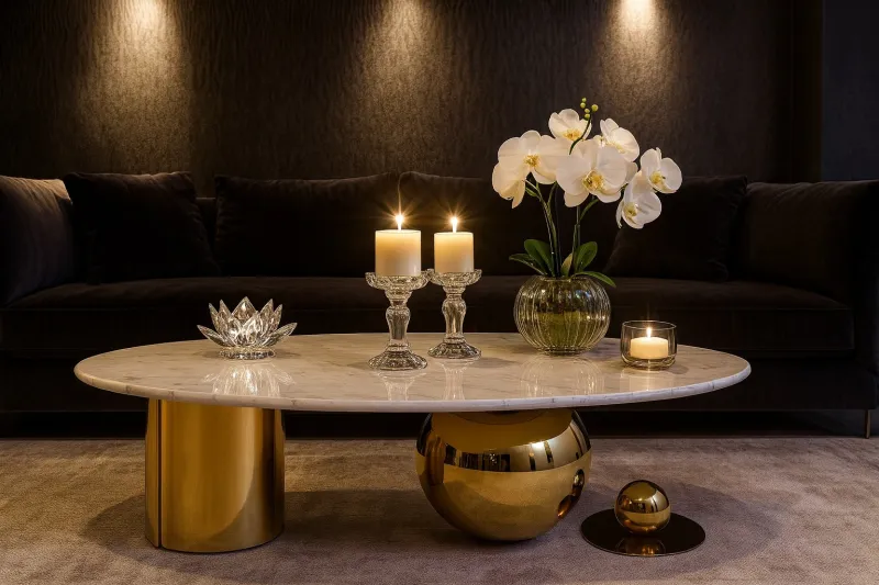 Center Table with Marble Top (DCT30)