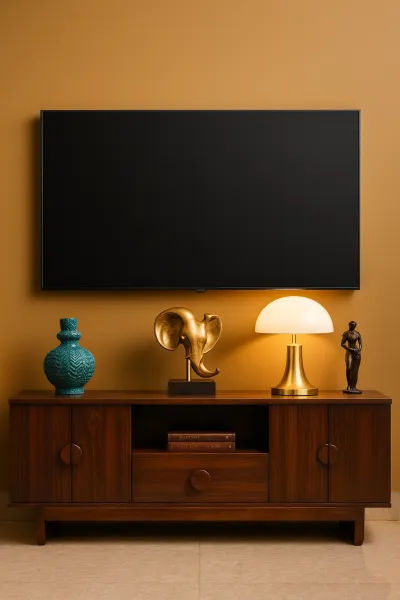 Contemporary Teak Wood TV Cabinet (DTV04)