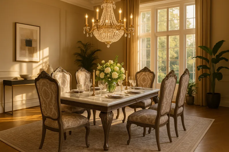 Royal 6 Seater Dining Set with Upholstery (DDT10)