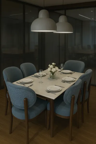 Modern 6 Seater Dining Set with Upholstery (DDT16)