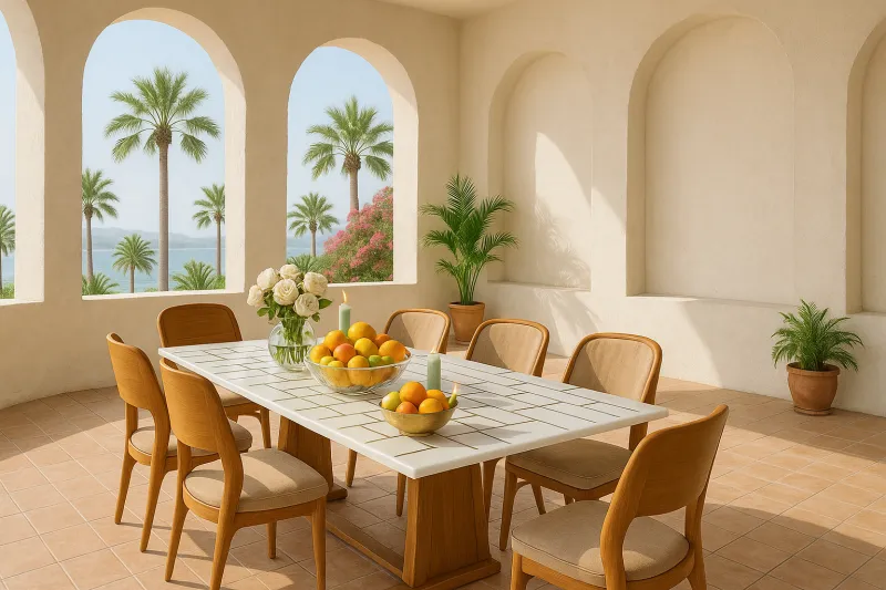 Contemporary 6 Seater Ash Wood Dining Set with Upholstery (DDT25)