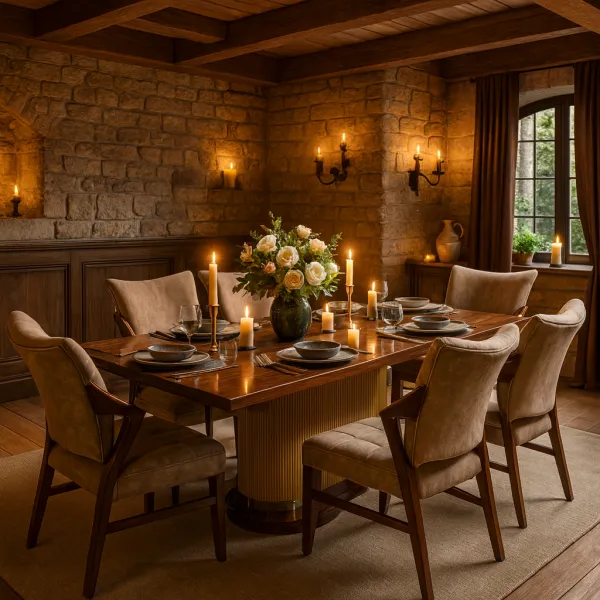 Elegant 6 Seater Teak Wood Dining Set (DDT26)