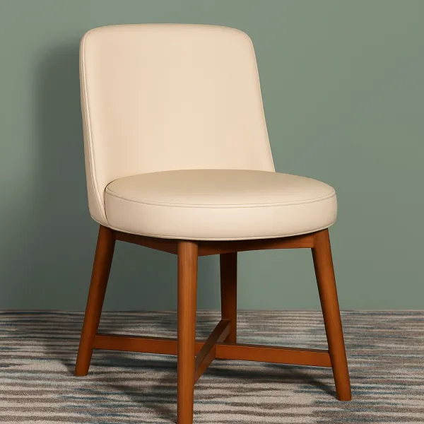 Modern Curved Ash Wood Dining Chair with Upholstery (DDC04)