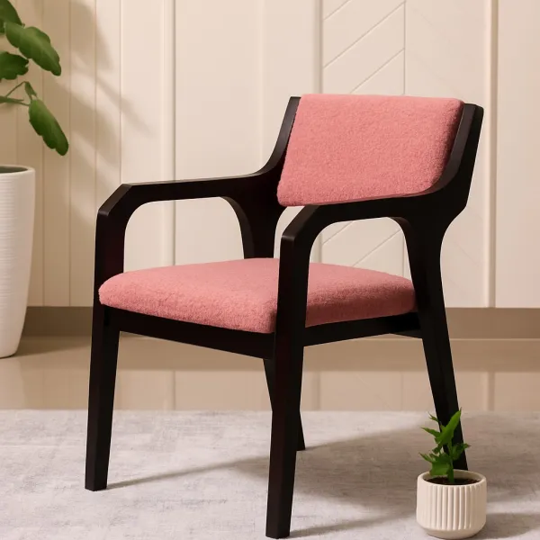 Modern Curved Ash Wood Dining Chair with Upholstery (DDC06)