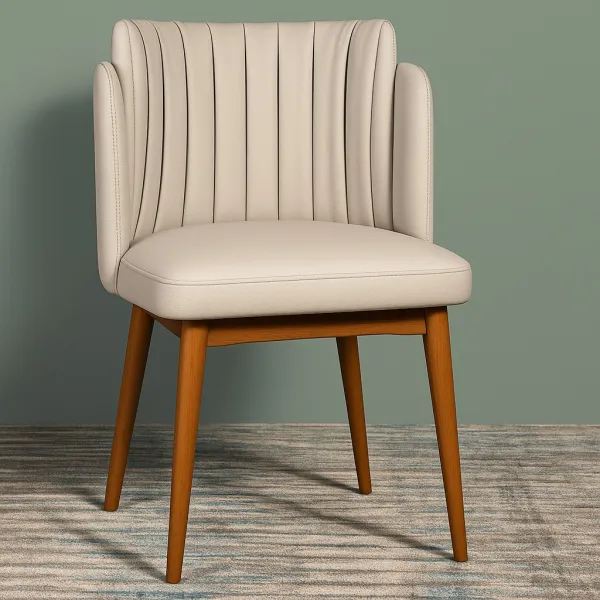 Contemporary Curved Ash Wood Dining Chair with Upholstery (DDC07)