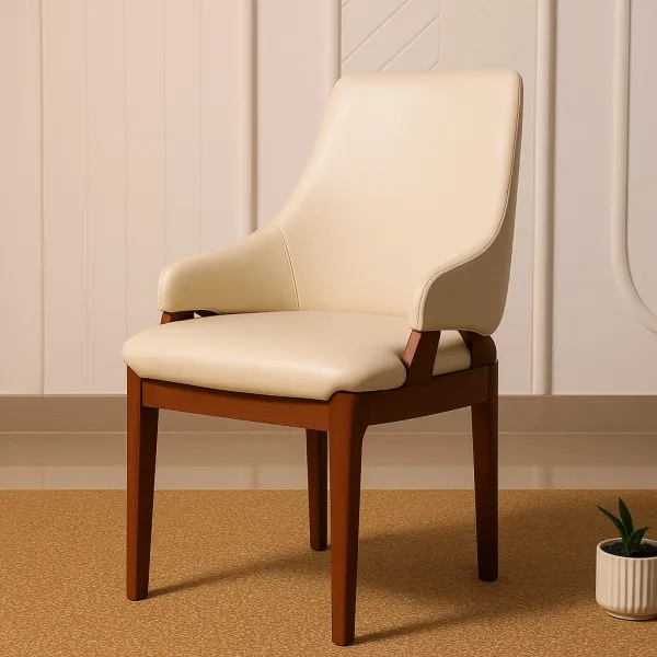 Modern Curved Ash Wood Dining Chair with Upholstery (DDC11)