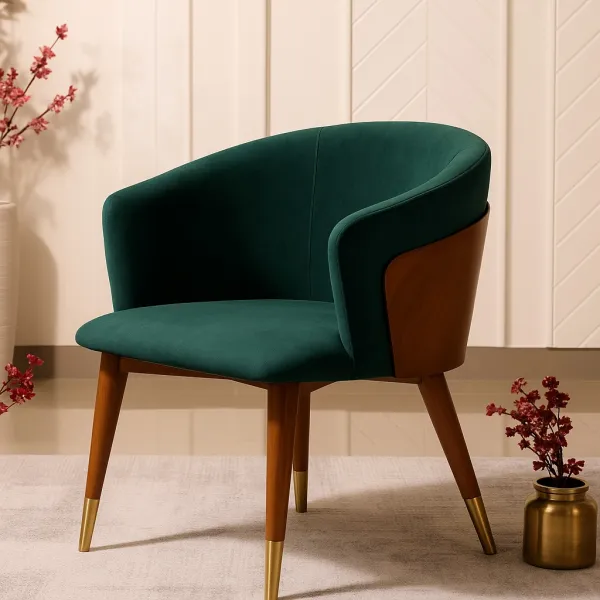 Modern Curved Ash Wood Dining Chair with Upholstery (DDC12)
