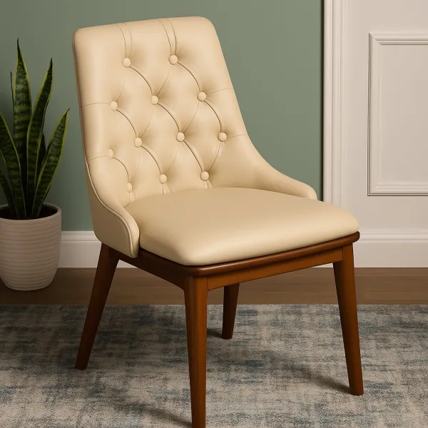 Modern Curved Ash Wood Dining Chair with Upholstery (DDC19)