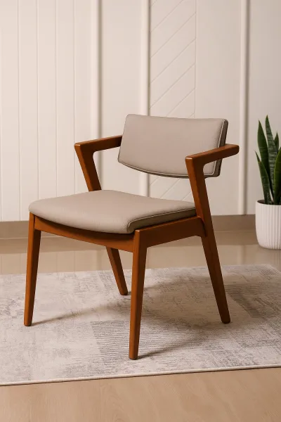 Modern Ash Wood Dining Chair with Upholstery (DDC22)